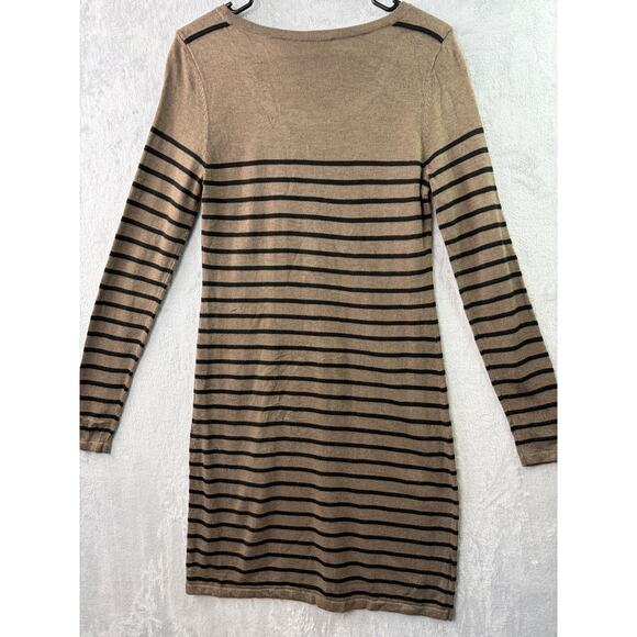 Ann Taylor LOFT Brown & Black Stripe Sweater Dress – Size S - Picture 2 of 6